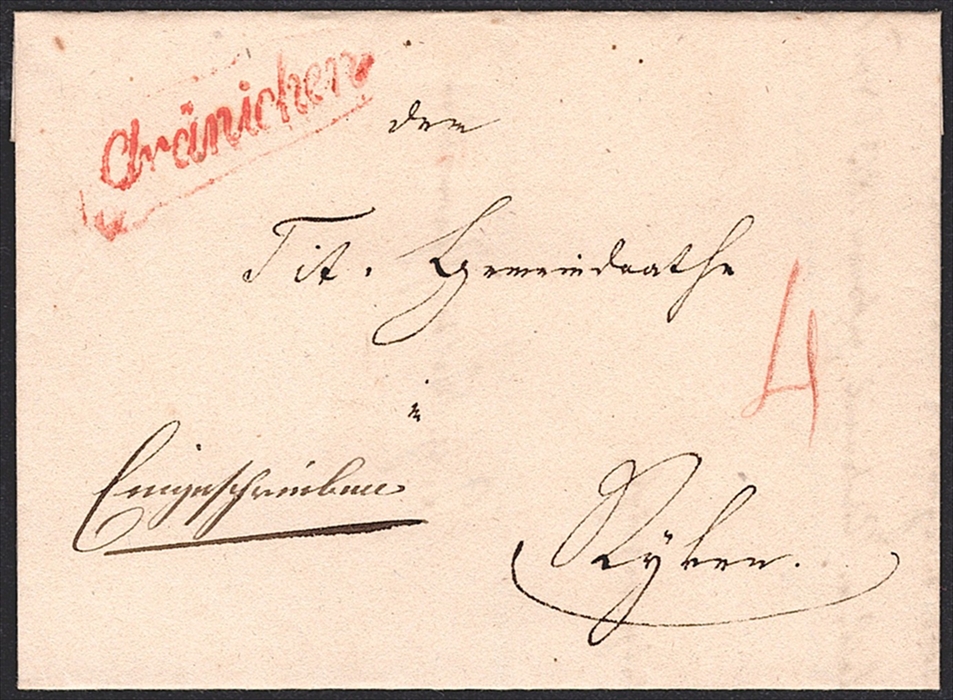 Schweiz, Abstempelungen, Kanton Aargau, GRÄNICHEN rot, Wi.2153, eingeschriebener Faltbrief nach Ryken