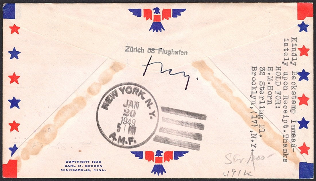 Schweiz, Erstflüge, Zürich-New York, RF 49.1k – Bild 2