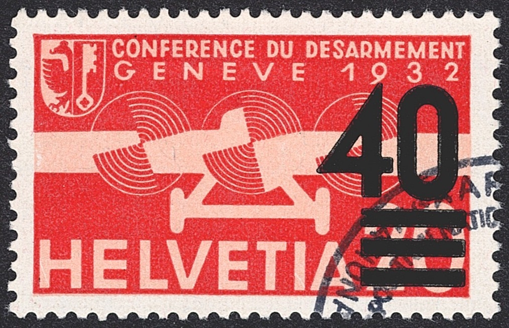 Schweiz, Flugpost, Nr.25, 40/20Rp., Eckstempel