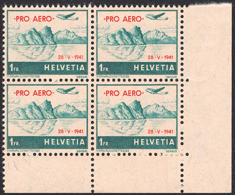 Schweiz, Flugpost, Nr.35, Pro Aero, Bogenecke