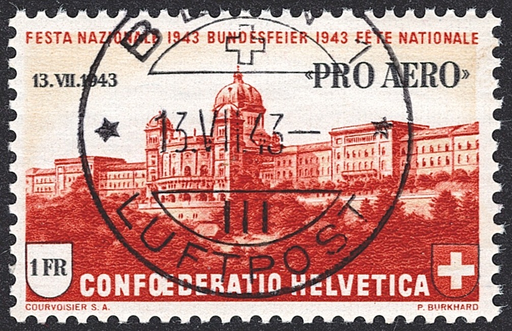 Schweiz, Flugpost, Nr.36, Pro Aero, ET-Vollstempel BERN