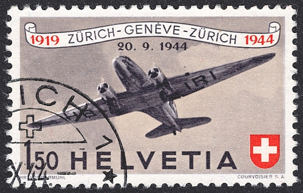 Schweiz, Flugpost, Nr.40, Pro Aero, Eckstempel