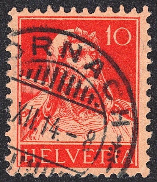 Schweiz, Freimarken, Nr.126l, 10Rp.rot Typ 1, DORNACH