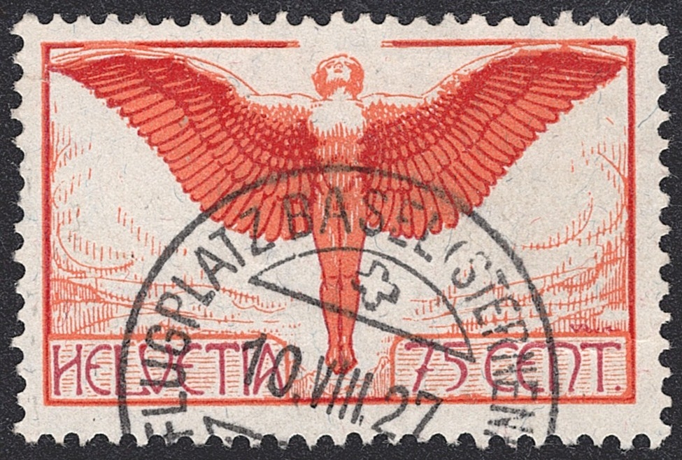 Schweiz,Flugpost, Nr.11, Ikarus, FLUGPLATZ BASEL