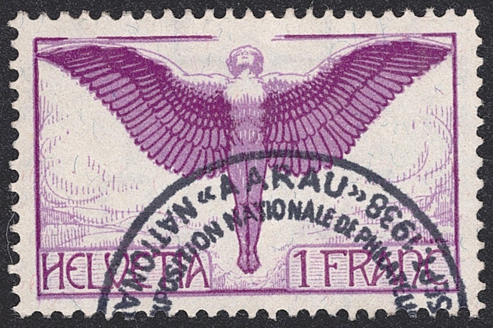 Schweiz,Flugpost, Nr.12, Ikarus, Sonderstempel