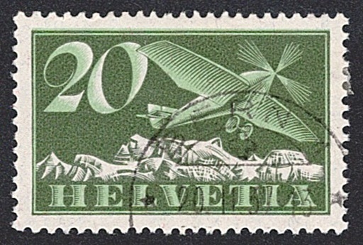 Schweiz,Flugpost, Nr.4, Flugzeug, BERN
