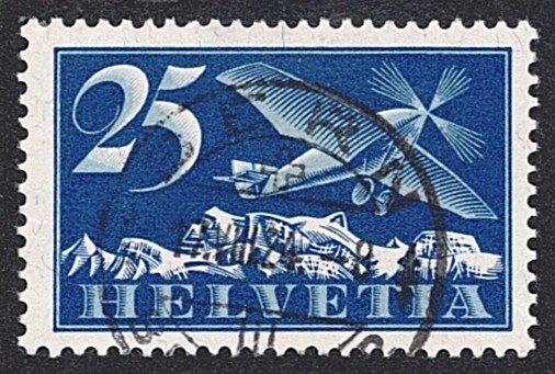 Schweiz,Flugpost, Nr.5, Flugzeug, BERN