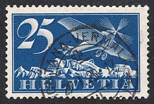 Schweiz,Flugpost, Nr.5, Flugzeug, MONTANA-VERMALA