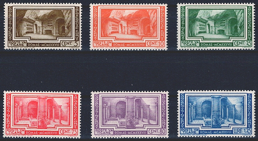 Vatikan, 1938, Christliche Archäologie, Nr.67-72, komplette Serie