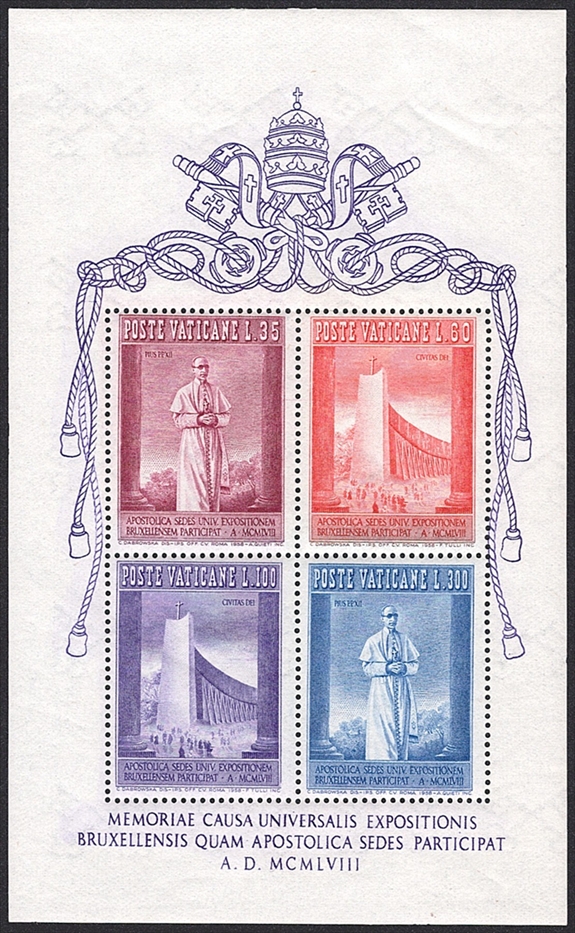 Vatikan, 1958, Weltausstellung, Bl.2