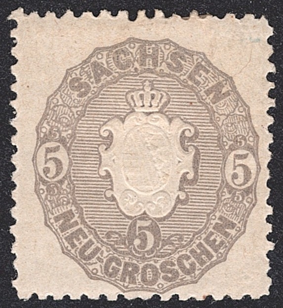 Deutschland, Altdeutschland, Sachsen, Nr.19, 5 Ngr.lilagrau
