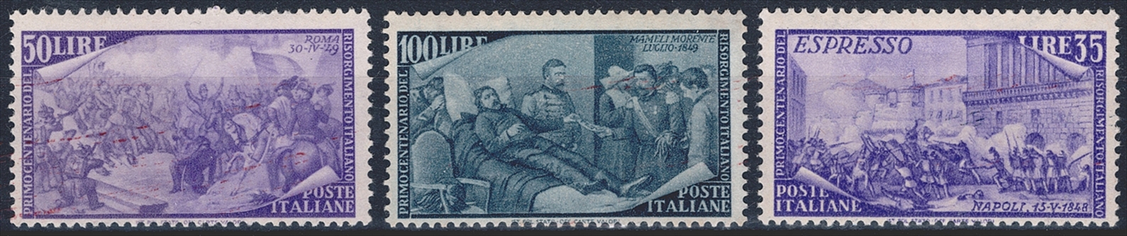 Italien, 1948, Hohe Werte, Nr.758-760, Attest Sollami 2020