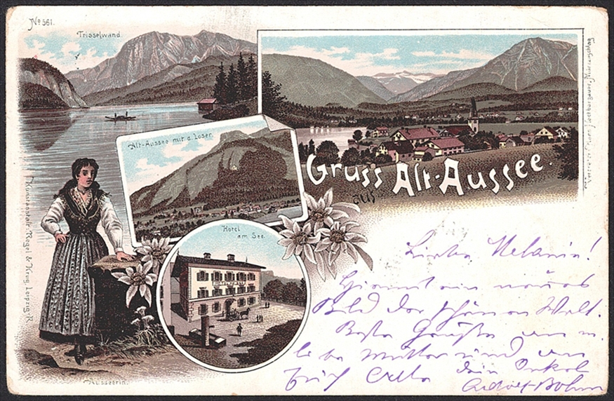 Lithographien, Österreich, Gruss aus ALT-AUSSEE , 4 Bilder, 1897