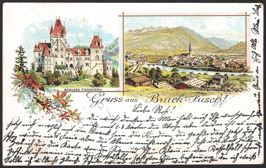 Lithographien, Österreich, Gruss aus BRUCK-FUSCH, 2 Bilder, 1898