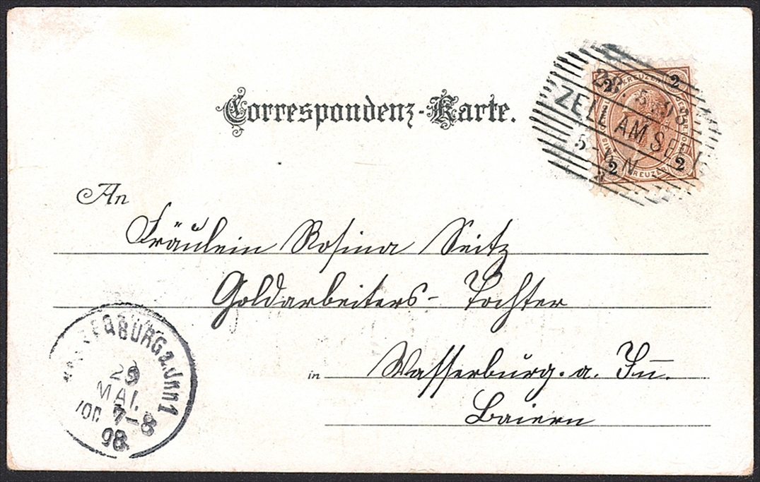 Lithographien, Österreich, Gruss aus BRUCK-FUSCH, 2 Bilder, 1898 – Bild 2
