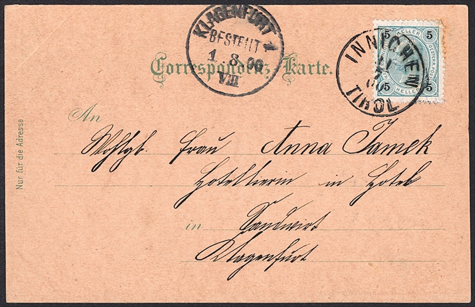 Lithographien, Österreich, Gruss aus JNNICHEN, 3 Bilder, 1900 – Bild 2