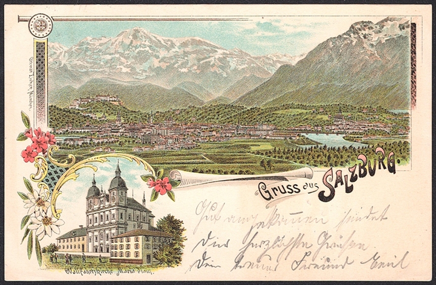 Lithographien, Österreich, Gruss aus SALZBURG, 2 Bilder, 1898