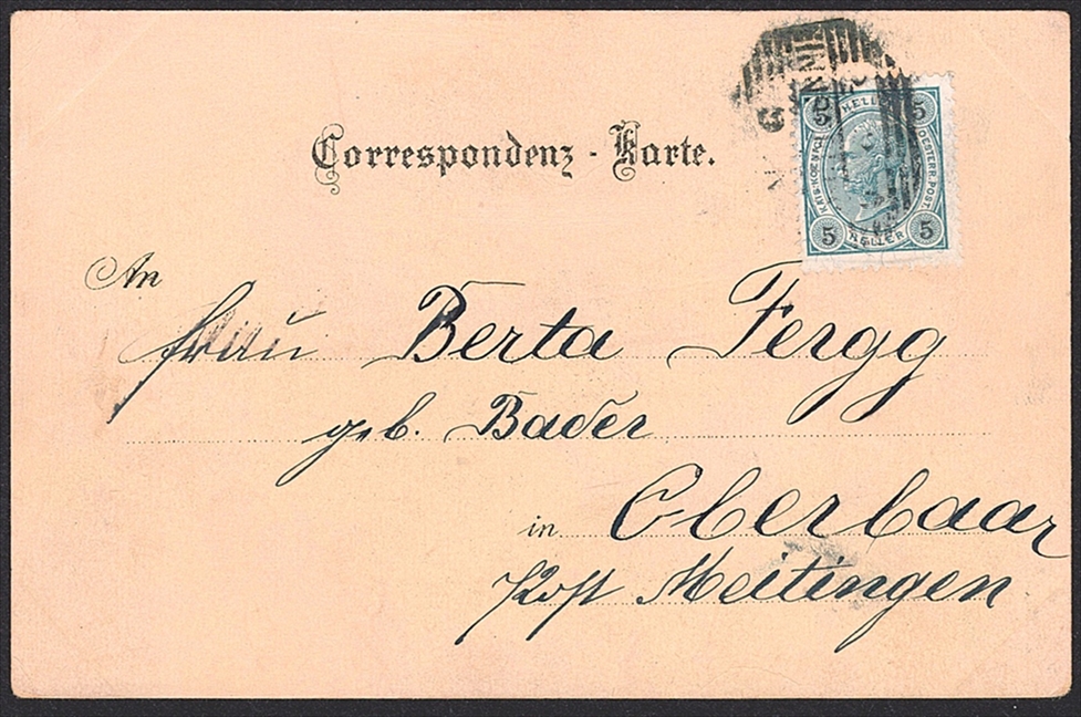 Lithographien, Österreich, Gruss vom SAUERBRUNN KLÖSTERLE, 2 Bilder, 1900 – Bild 2