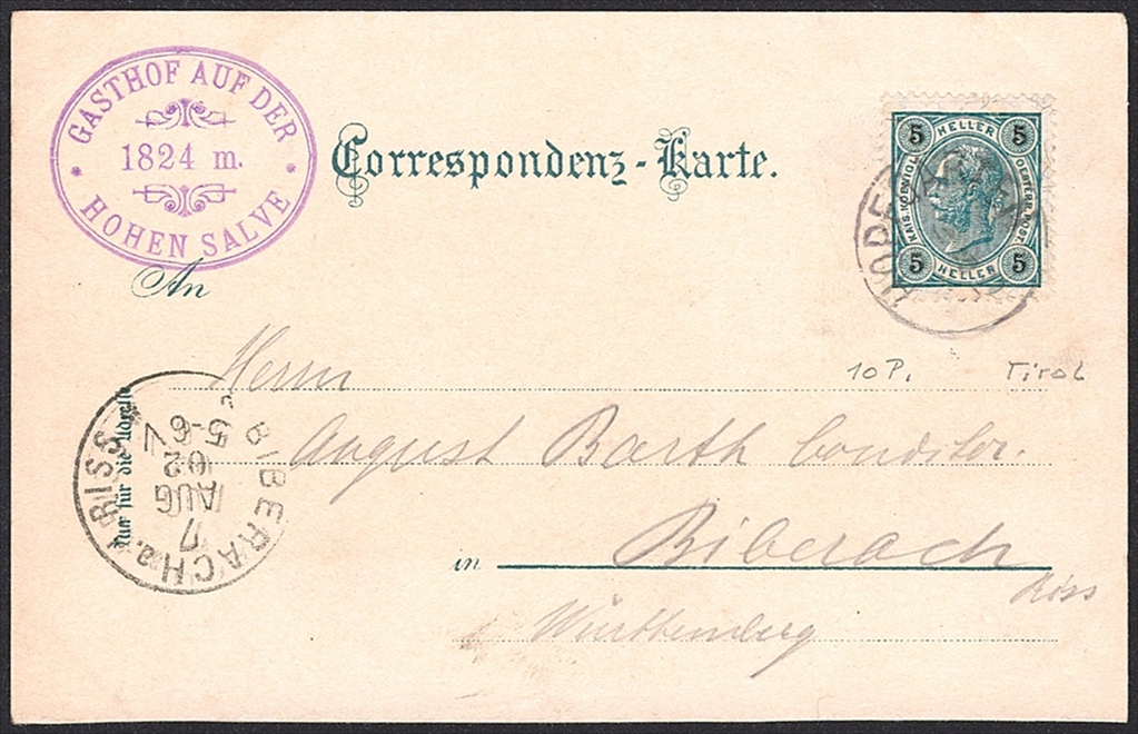 Lithographien, Österreich, Gruss von der HOHEN SALVE, 2 Bilder, 1902 – Bild 2