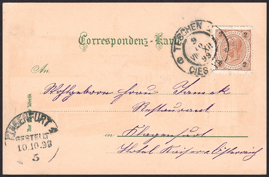 Lithographien, Österreich, Schlesien, Grüsse aus TESCHEN, 3 Bilder, 1899 – Bild 2