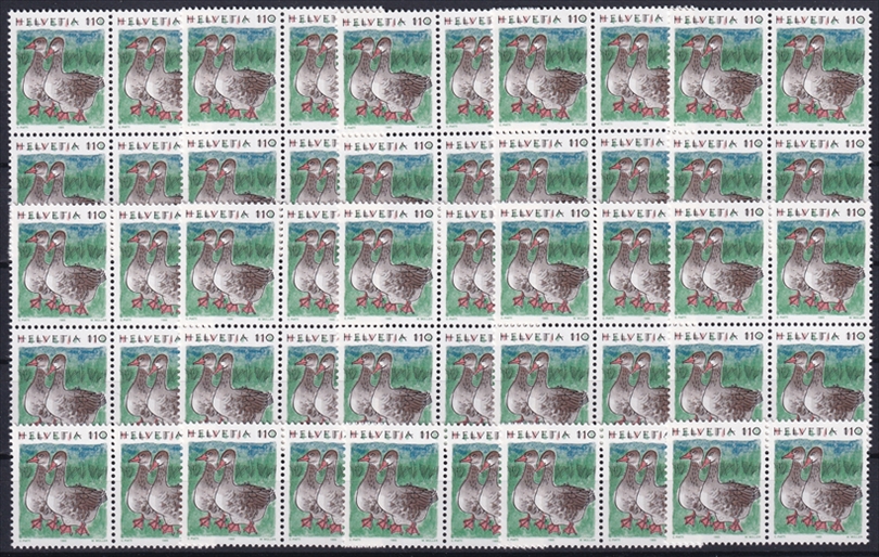 Schweiz 1994/95 SBK Nr. 865 - 50 x CHF 1.10 "Tiere II - Gänse" postfrisch zum Frankieren