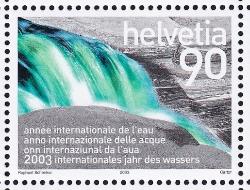 Schweiz 2003 SBK Nr. 1081 "Int. Jahr des Wassers - Wasserfall" 20er Bogen CHF 0.90er postfrisch zum Frankieren – Bild 2