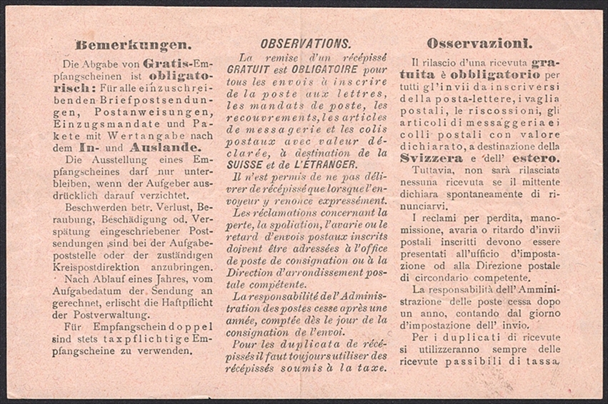 Schweiz, Abstempelungen, Kanton Aargau, REMETSWIL b.BADEN, auf Gratis-Empfangsschein, Formular-Nr.3154/VI.09. – Bild 2