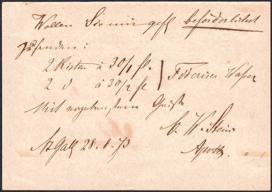 Schweiz, Abstempelungen, Kanton Graubünden, Zwergstempel FIDERIS und Bahnstempel ST.GALLEN und ST.GALLEN-SARGANS-ST.GALLEN auf 5Rp.Postkarte – Bild 2