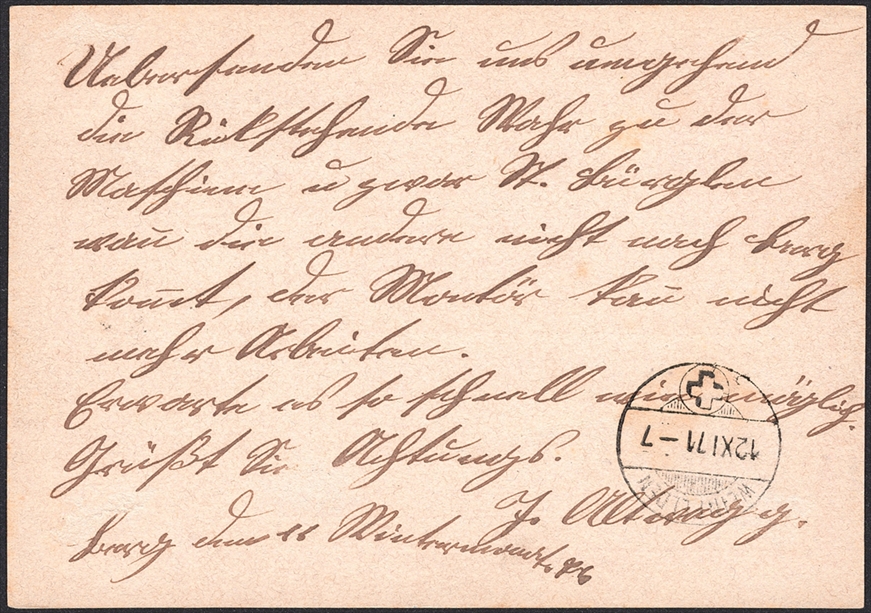 Schweiz, Abstempelungen, Kanton Thurgau, Zwergstempel BERG CT.T, auf 5Rp.Postkarte – Bild 2