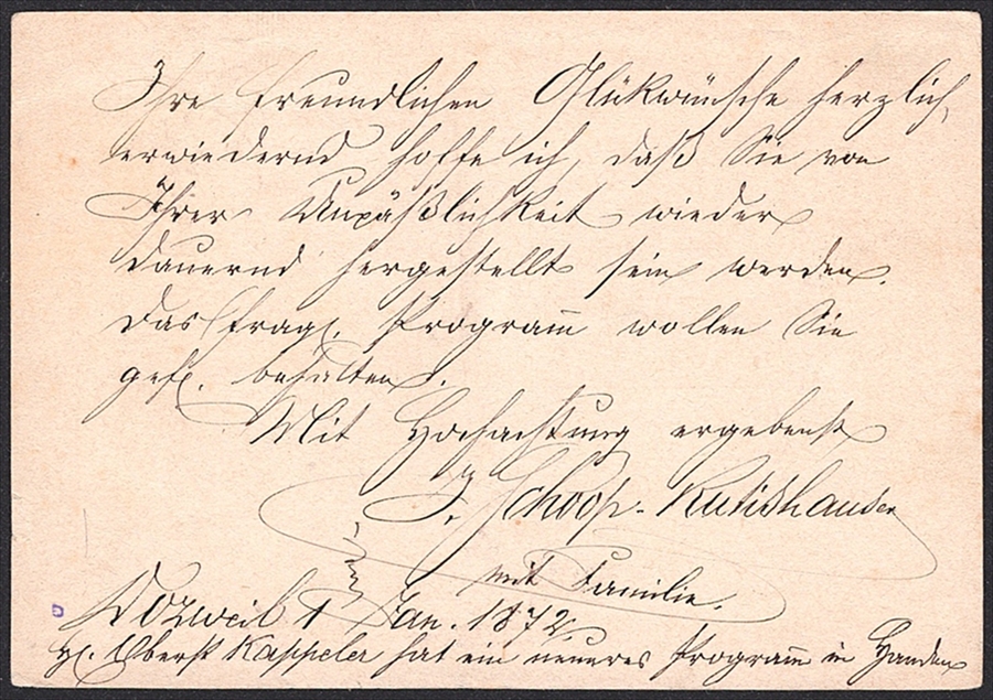 Schweiz, Abstempelungen, Kanton Thurgau, Zwergstempel DOZWEIL, auf 5Rp.Postkarte – Bild 2