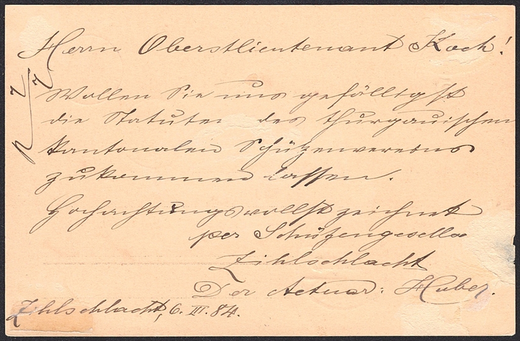 Schweiz, Abstempelungen, Kanton Thurgau, Zwergstempel ZIHLSCHLACHT, auf 5Rp.Postkarte – Bild 2