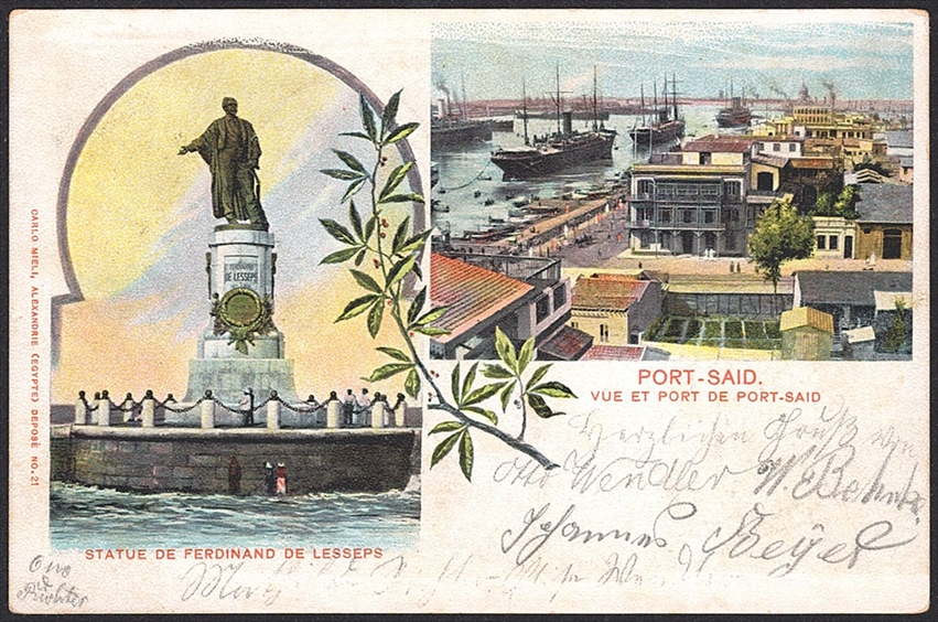 Lithographien, Ägypten, PORT SAID, 2 Bilder, 1903