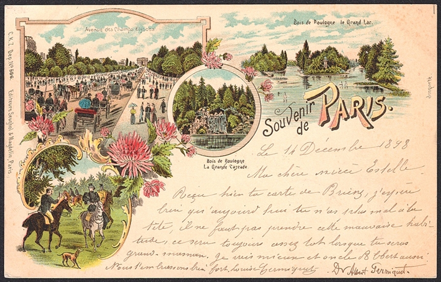 Lithographien, Frankreich, Souvenier de PARIS, 4 Bilder, 1898