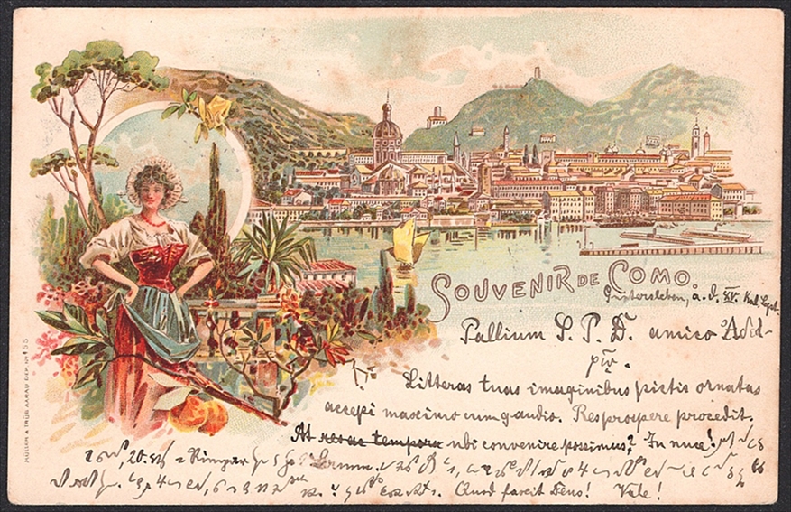 Lithographien, Italien, Souvenir de COMO, 2 Bilder, 1898