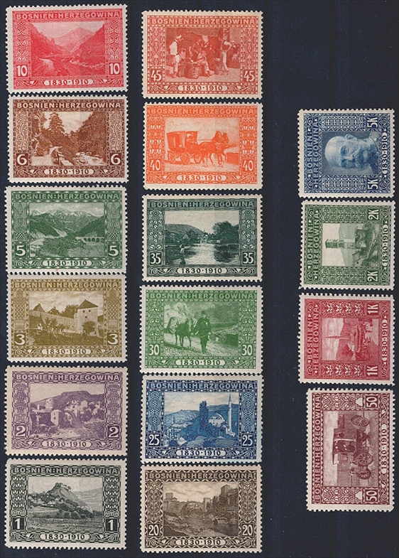 Österreich, Bosnien-Herzegowina, 1910, Freimarken, Nr.45-60, komplette Serie