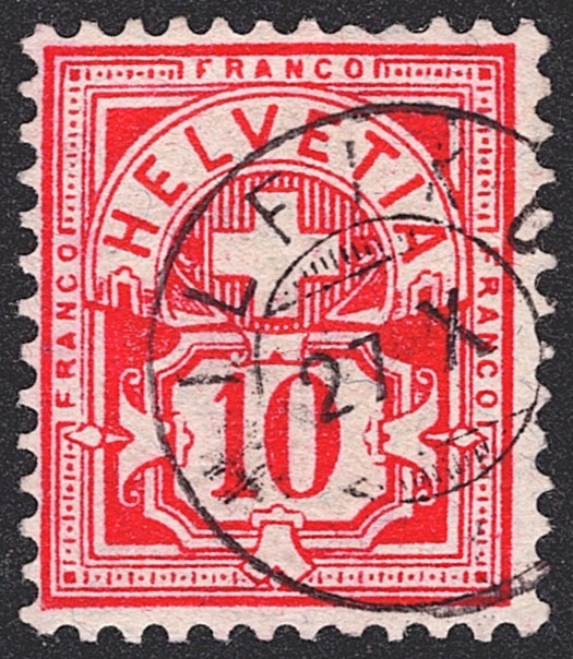 Schweiz, Abstempelungen, Kanton Aargau, Zwergstempel HILFIKON, auf 10Rp. Wertziffer