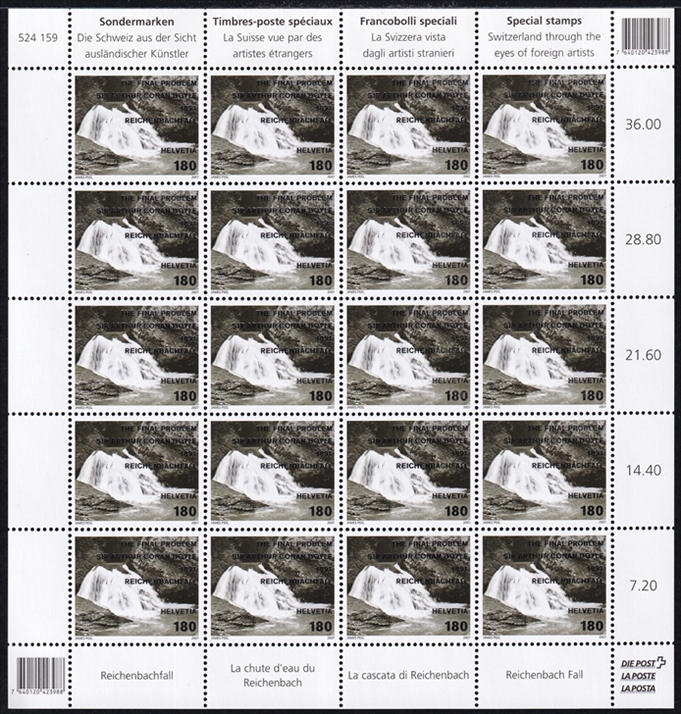 Schweiz 2007 SBK Nr. 1243 "Die Schweiz aus der Sicht ausländischer Künstler - Reichenbachfall" 20er Bogen CHF 1.80er postfrisch zum Frankieren